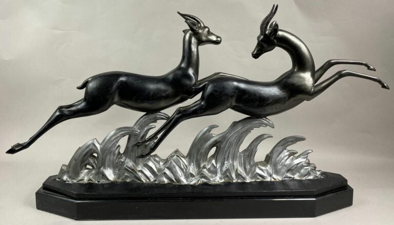 Lucien Charles Edouard ALLIOT (1877-1967) - Deux antilopes - Epreuve en bronze…
