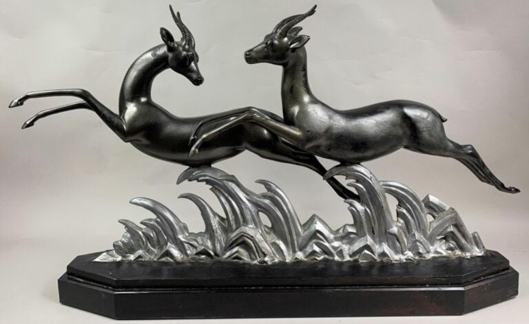 Lucien Charles Edouard ALLIOT (1877-1967) - Deux antilopes - Epreuve en bronze…