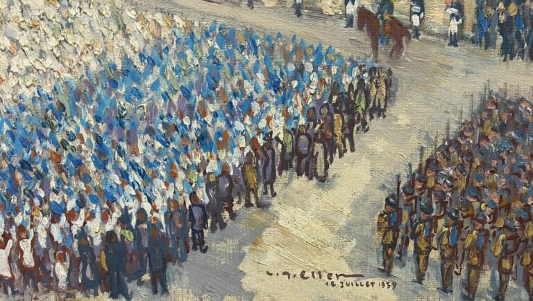 Lucien ELLER (1894-1940) - Défilé - Huile sur toile - Signé en bas à droite et…