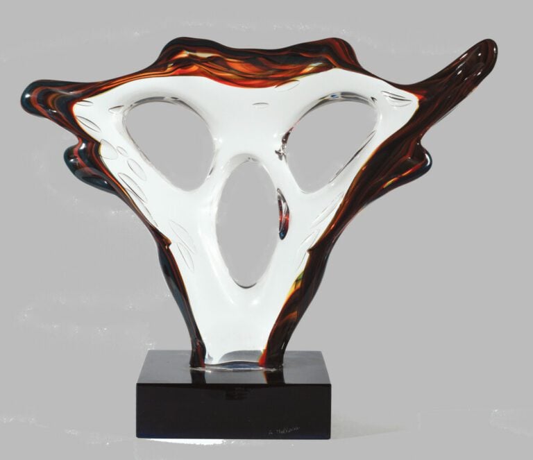 Luigi Mellara (actif XXe-XXIe s.). Masque-Flamme à la sphère. Sculpture en verr…