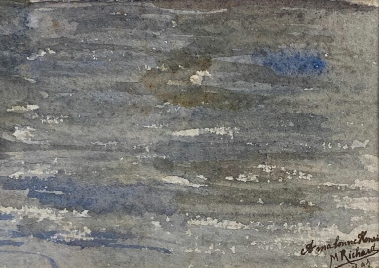 M. RICHARD (XXe) - Le Pont Neuf - Aquarelle signée en bas à droite, dédicacée e…