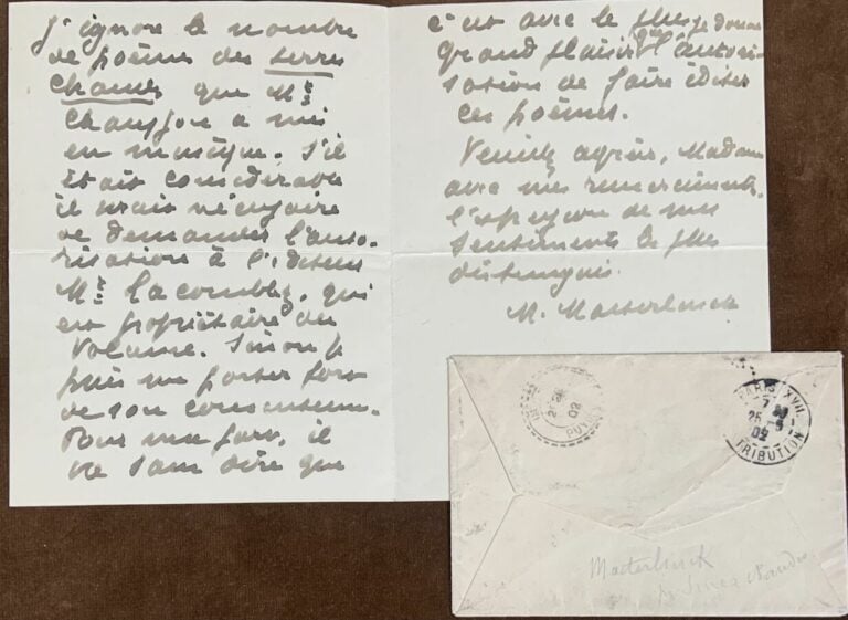 Maeterlinck, Maurice L.a.s. - Lettre