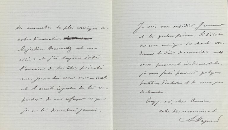 Magnard, Albéric 3 l.a.s. - 3 lettres.