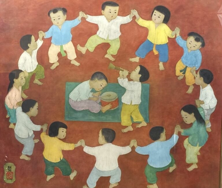 MAI TRUNG THU (1906-1980), (d'après) - "La ronde" - Reproduction sur papier , s…