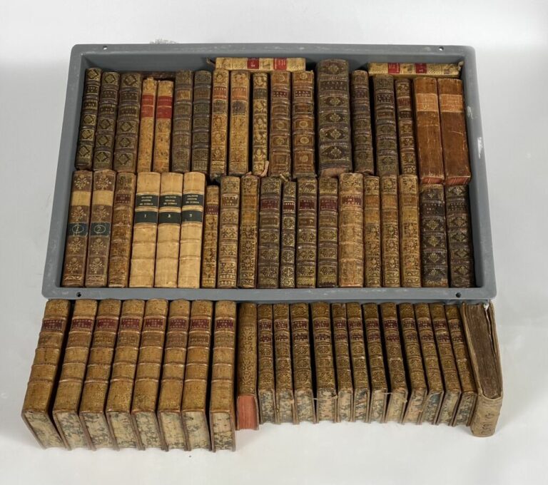Manette d'environ 60 volumes - Divers auteurs, livres XVIIIe, philosophie, hist…