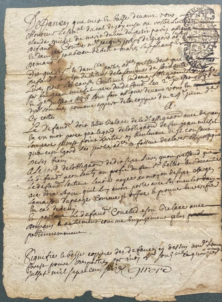 Mannette de pièces encadrées comprenant dessins, vieux papiers, etc