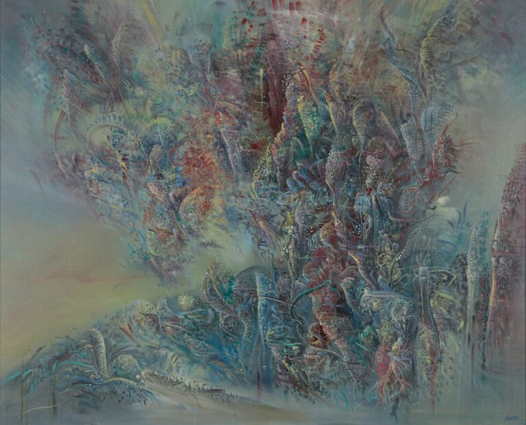 Marc JANSON (1930-2022) - « Une nuée de frondes » - Huile sur toile signée en b…