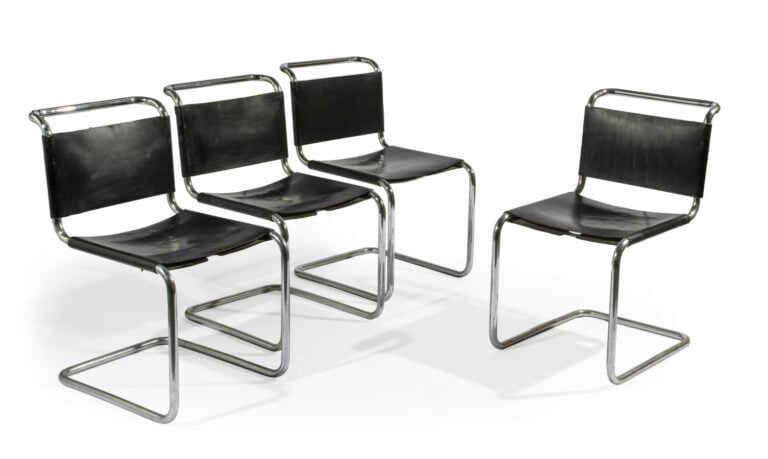 Marcel BREUER (1902-1981) - Suite de quatre chaises modèle "B34" à structure en…
