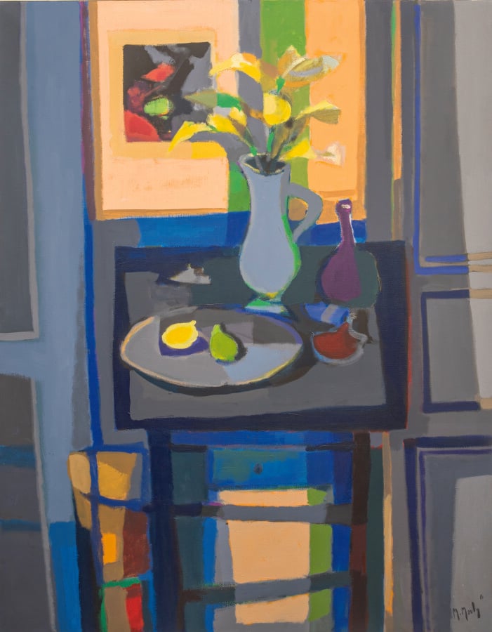 Marcel MOULY (1918-2008) - Fleurs et citrons au plat d'étain, 1981 - Huile sur…