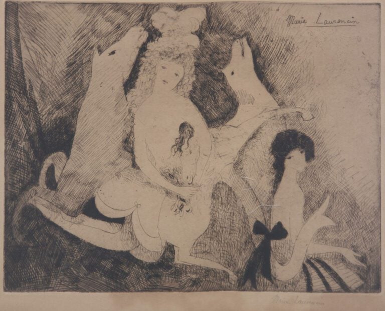 Marie LAURENCIN (1883-1956). - Femmes et chevaux - Eau-forte sur papier, signée…