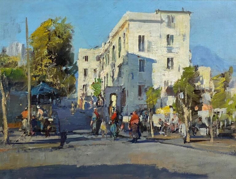 Mario MARESCA (né en 1877) - Coucher de soleil sur le port - Huile sur toile -…