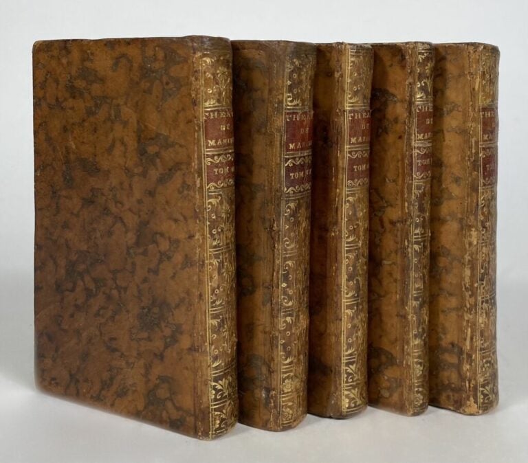 Marivaux - OEuvres de théâtre P., Prault, 1740. - 5 vols in-12, plein veau.