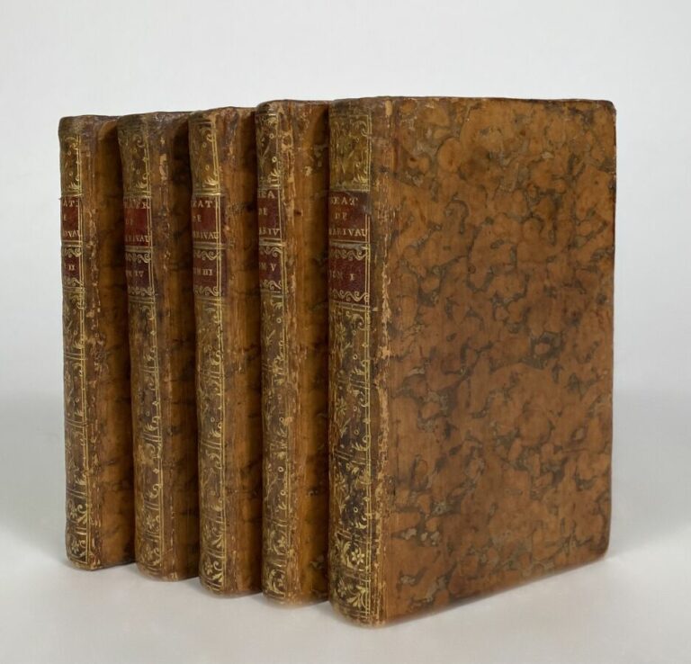 Marivaux - OEuvres de théâtre P., Prault, 1740. - 5 vols in-12, plein veau.