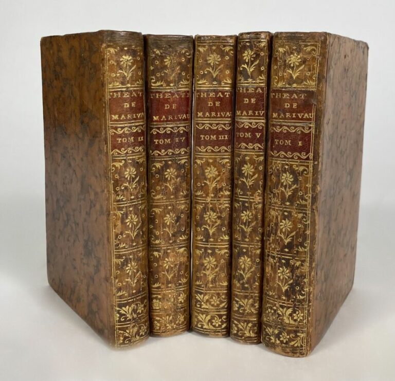 Marivaux - OEuvres de théâtre P., Prault, 1740. - 5 vols in-12, plein veau.