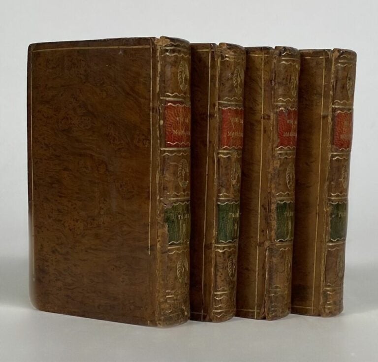 Marivaux - Vie de Marianne P., Prault, 1755. - 4 vols in-16, plein veau.