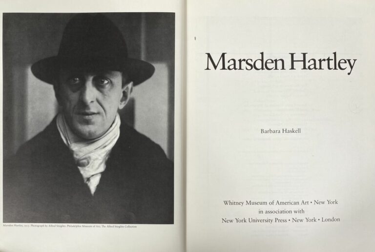 [Marsden Hartley].Edité à New York par New York Unniversity Press en 1980.Broch…