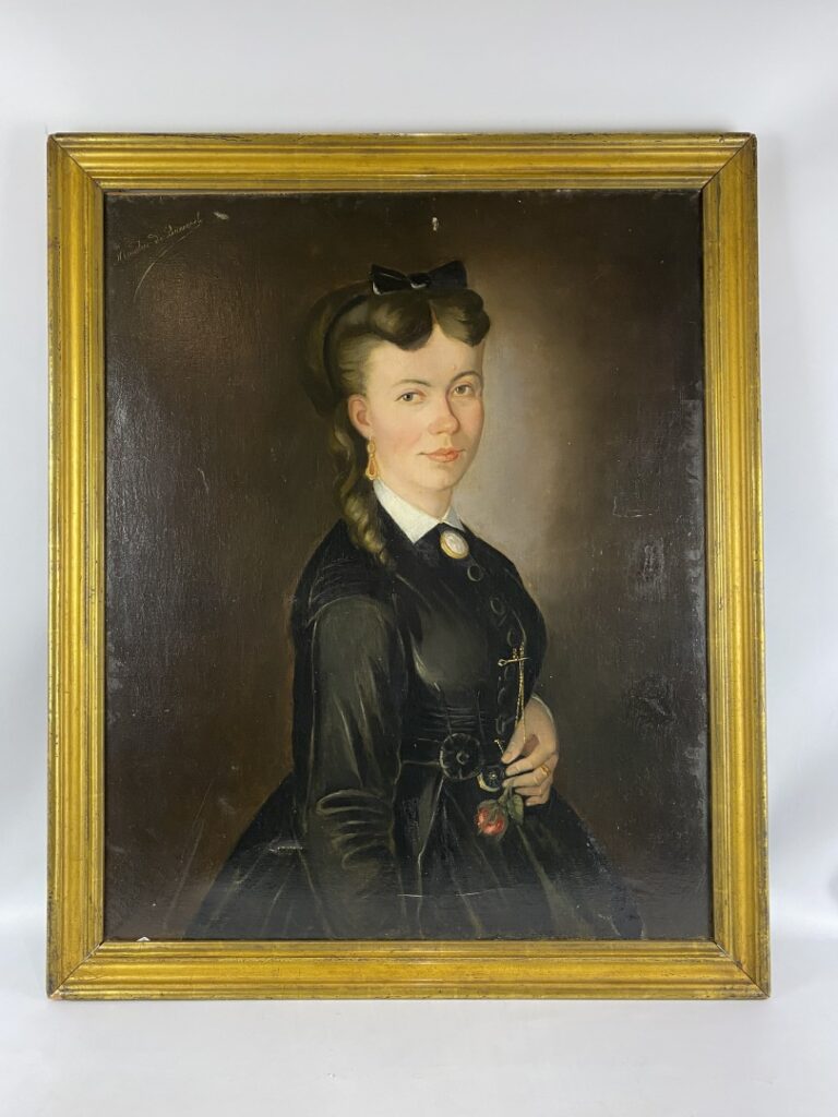 MAUCLERC de BANCENEL (XIXè siècle) - Portrait d'élégante - Huile sur toile - Si…