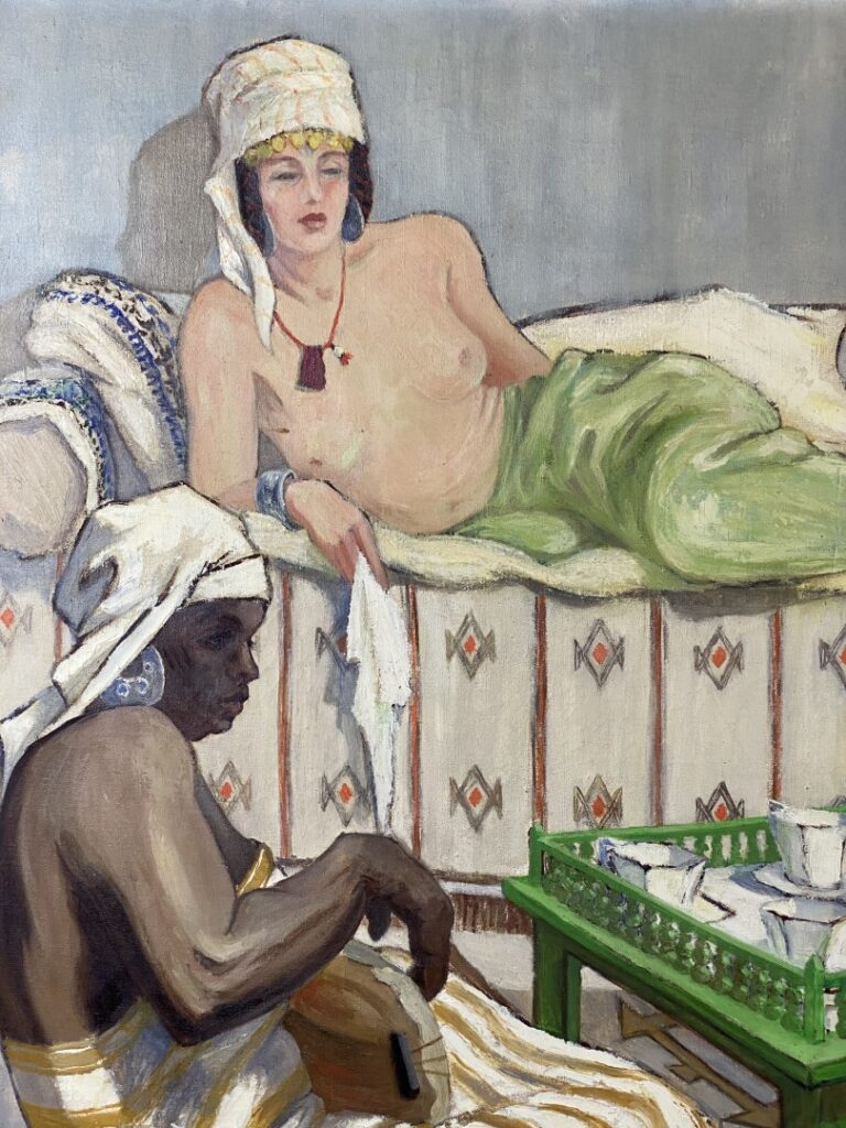 Maurice GOGUET (1899?) - Scène orientaliste, l'heure du thé - Huile sur toile -…