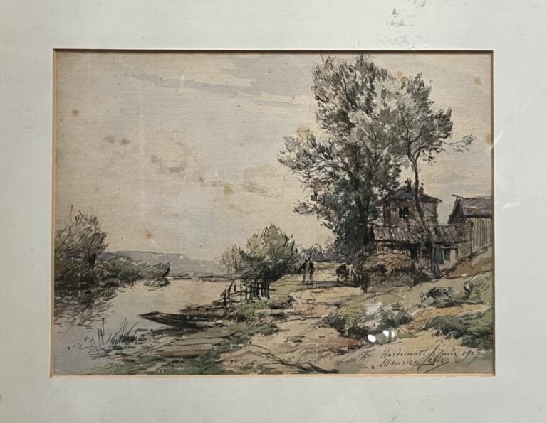 Maurice LEVIS - Hardricourt - Aquarelle et crayon, signé en bas à droite, situé…