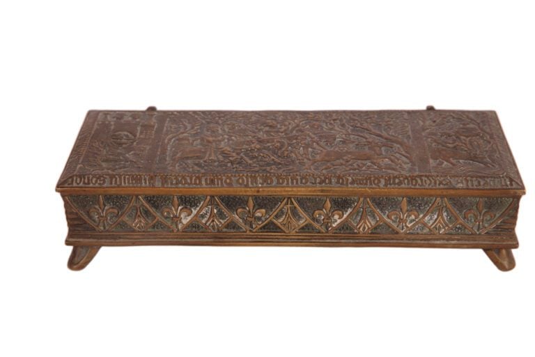 Max LE VERRIER (1891-1973) - "Chasse au Moyen-Age vers 1348" - Coffret rectangu…