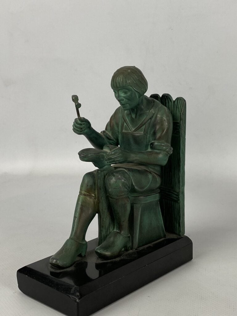 Max LE VERRIER (1891-1973) - Le savetier et le financier - Paire de serre-livre…