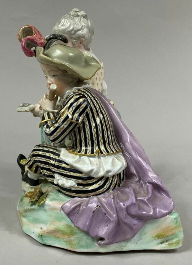 MEISSEN, Allemagne - Groupe en porcelaine émaillée polychrome représentant une…