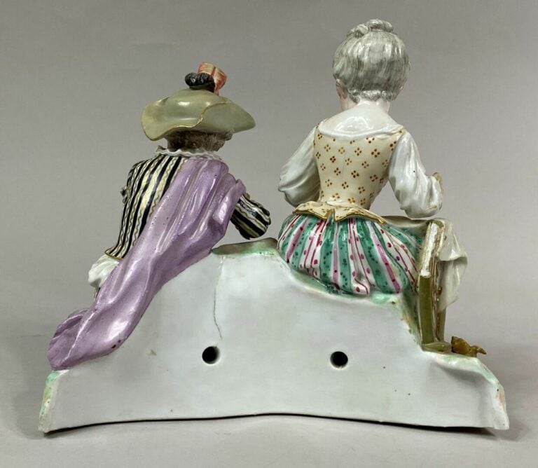 MEISSEN, Allemagne - Groupe en porcelaine émaillée polychrome représentant une…
