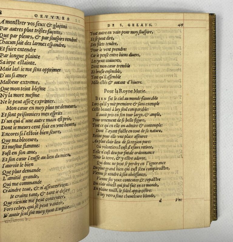 - Mellin de SAINT GELAIS 1491(?)-1558 - Oeuvres poétiques - Lyon, A. de Harsy,…