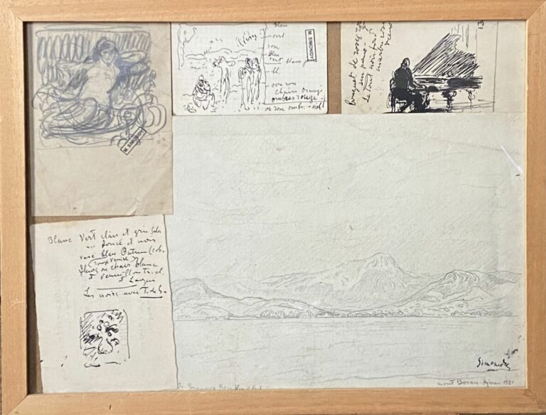 Michel SIMONIDY (1870-1933) - Mont Bonau - Hyeres, 1921 - Crayon sur papier, si…