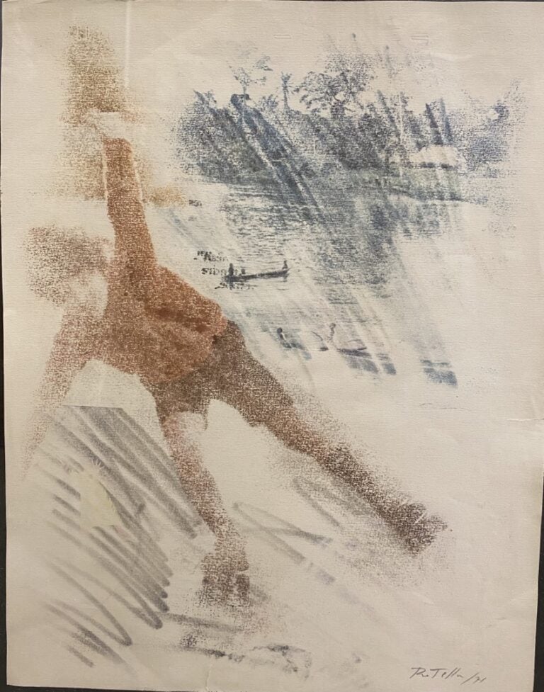 Mimmo ROTELLA (1918-2006). - Sans titre, 1971 - Technique mixte sur papier, sig…