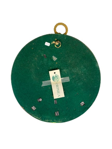 Miroir sorcière en bois noirci et entourage en bronze doré de trois rangs de fr…