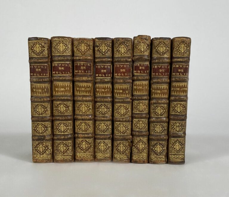 Molière - Les OEuvres - P., compagnie des libraires, 1718. 8 vols in-12, plein…
