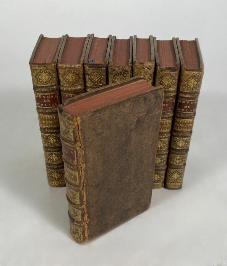 Molière - Les OEuvres - P., compagnie des libraires, 1718. 8 vols in-12, plein…