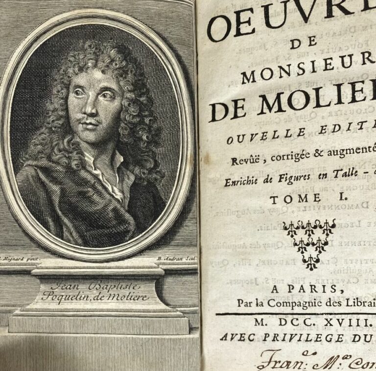 Molière - Les OEuvres - P., compagnie des libraires, 1718. 8 vols in-12, plein…