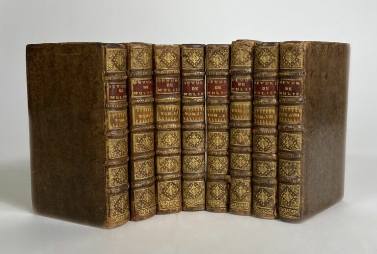 Molière - Les OEuvres - P., compagnie des libraires, 1718. 8 vols in-12, plein…