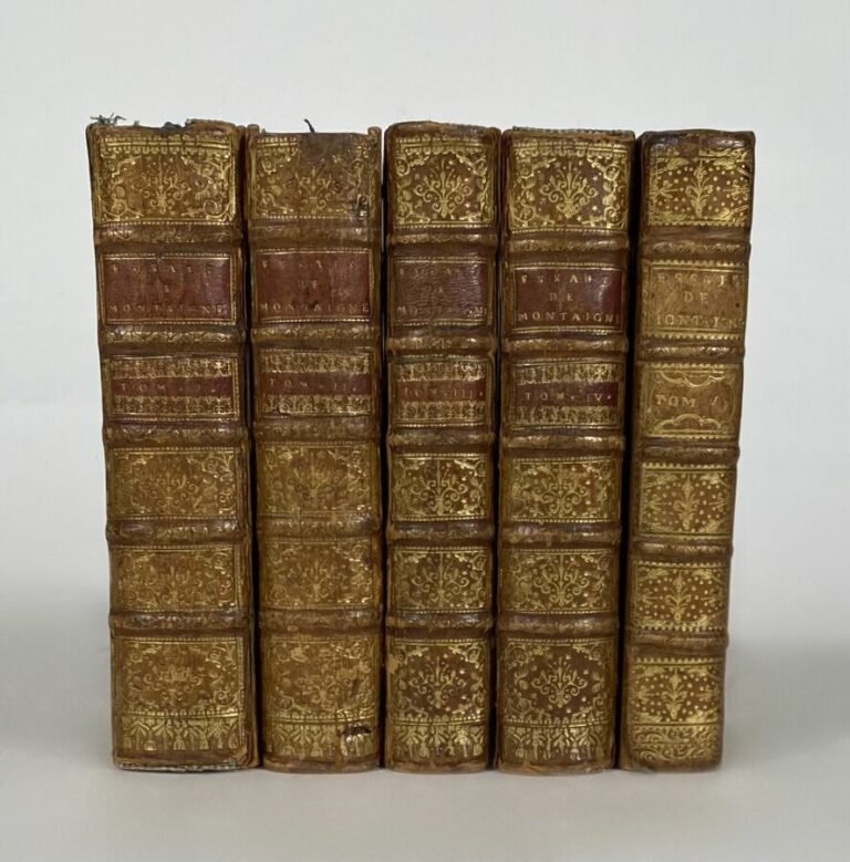 Montaigne - Essais - La Haye, Gosse, 1727 - 5 vol in-12 pl veau