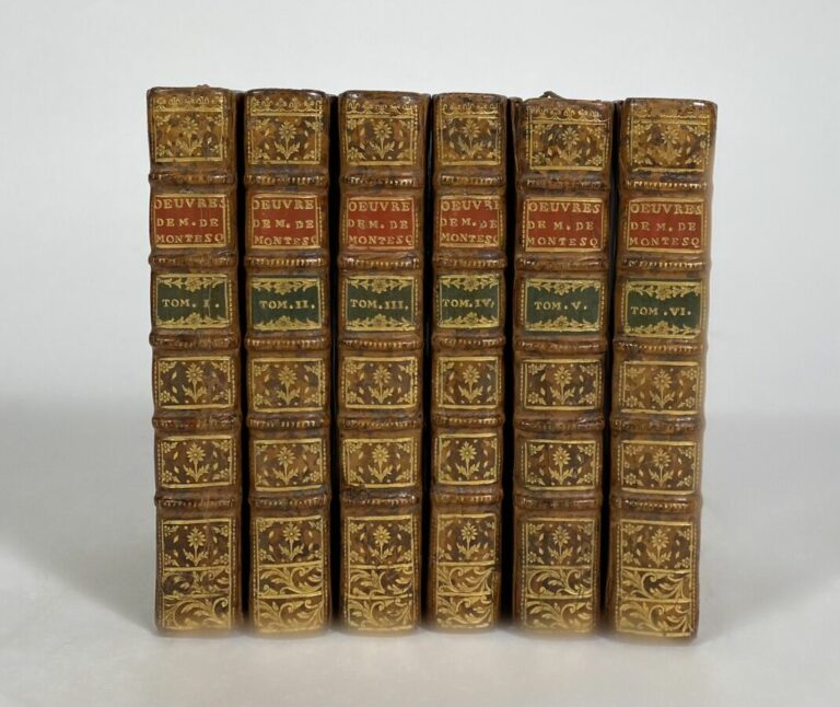 Montesquieu L'esprit des loix - Copenhague et Genève, 1764. 6 vols in-12, plein…