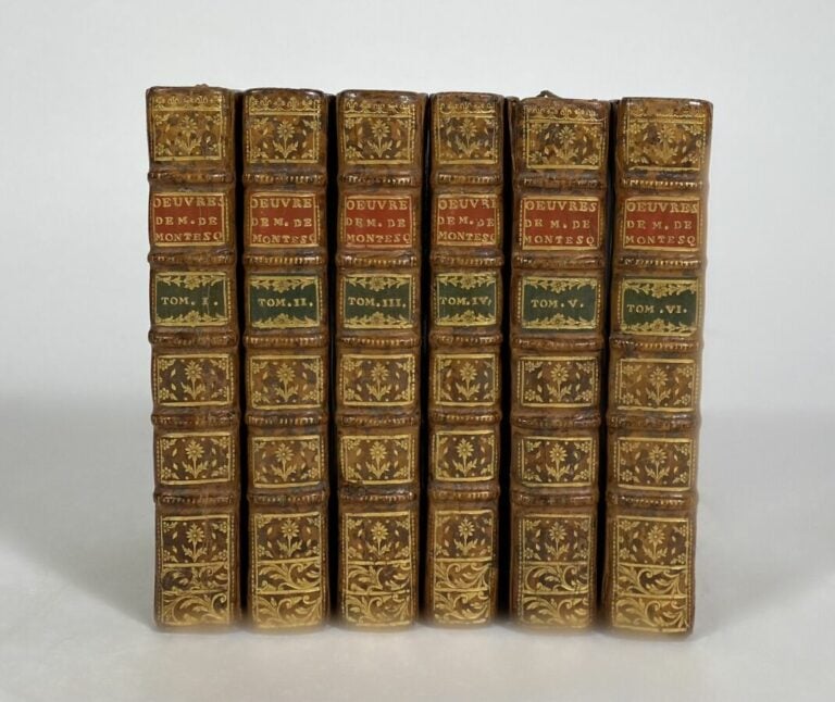 Montesquieu L'esprit des loix - Copenhague et Genève, 1764. 6 vols in-12, plein…