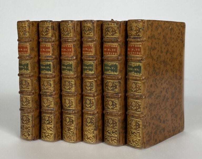 Montesquieu L'esprit des loix - Copenhague et Genève, 1764. 6 vols in-12, plein…