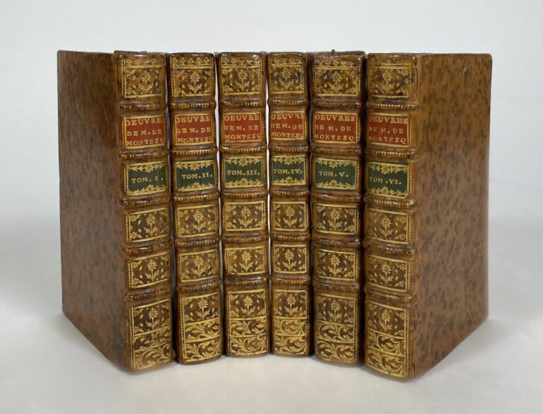 Montesquieu L'esprit des loix - Copenhague et Genève, 1764. 6 vols in-12, plein…
