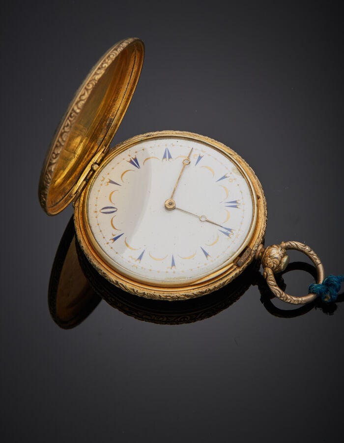 MONTRE de POCHE « savonnette » pour le marché OTTOMAN en métal deux tons, entiè…