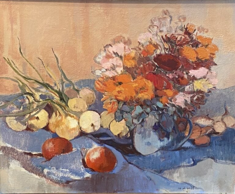 Nature morte - Huile sur toile, signée en bas à droite, contresignée et titrée…