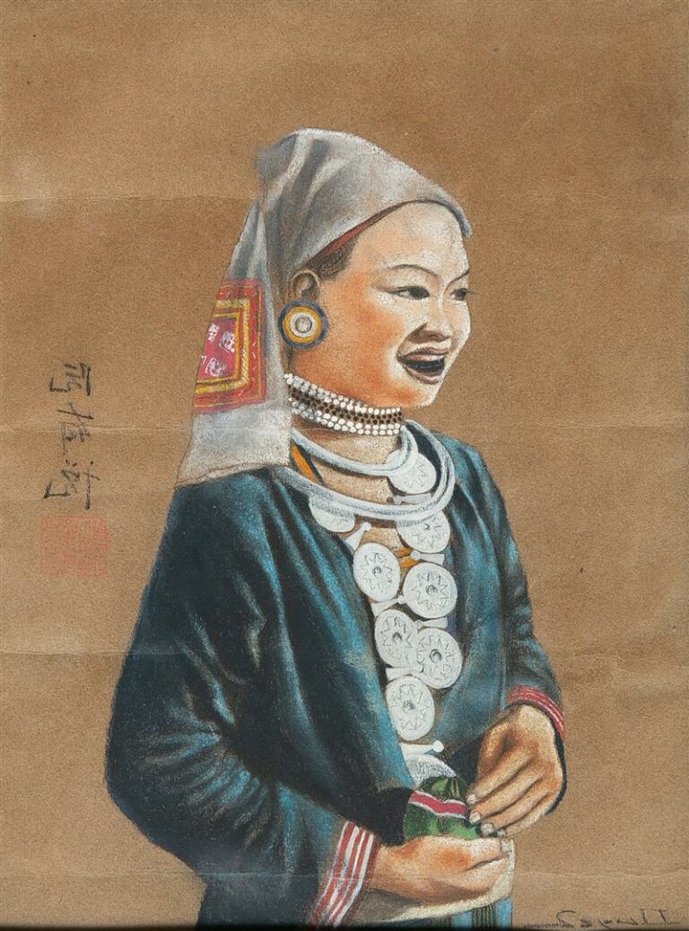 [/] NGUYEN HUU DUYET (Vietnam / Indochine, Actif XXe siècle) - Portrait ethniqu…