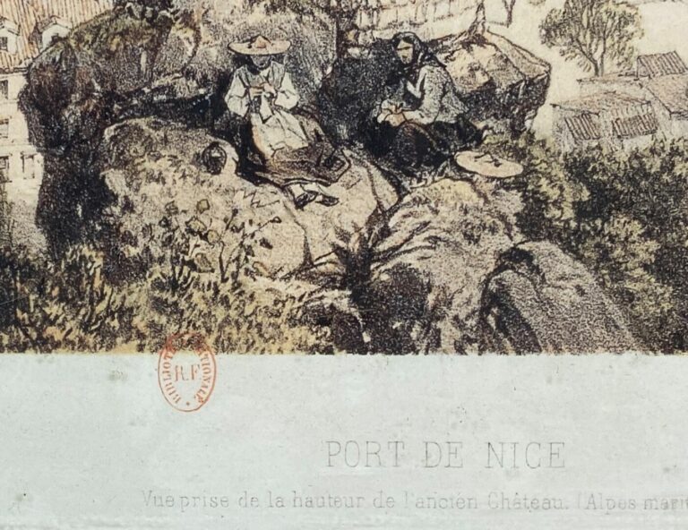 Nice et Savoie, Vue du port de Nice - Pièce encadrée - 25 x 32 cm