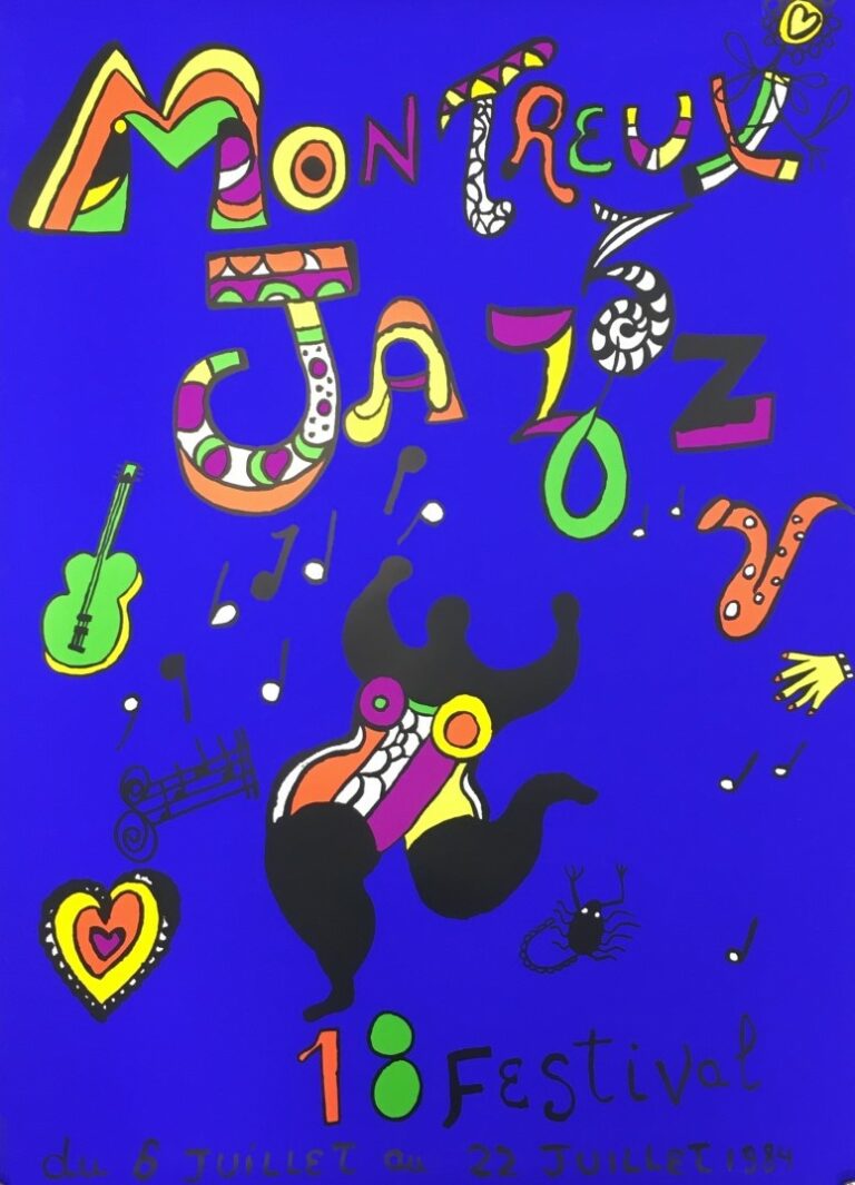 Niki de SAINT-PHALLE - Affiche pour le festival de Montreux de 1984 - 100 x 70…