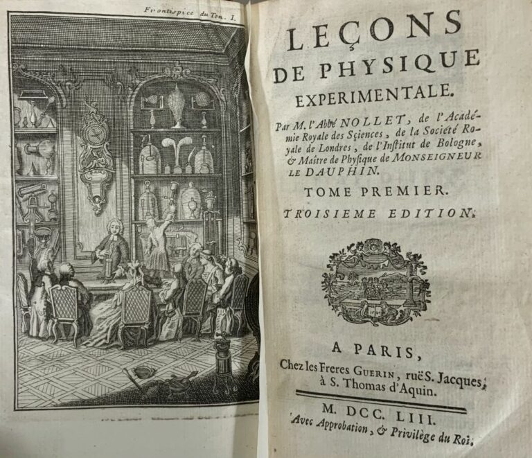 Nollet - Leçons de Physique Expérimentale - Paris, Frères Guérin, 1753. - 6 vol…