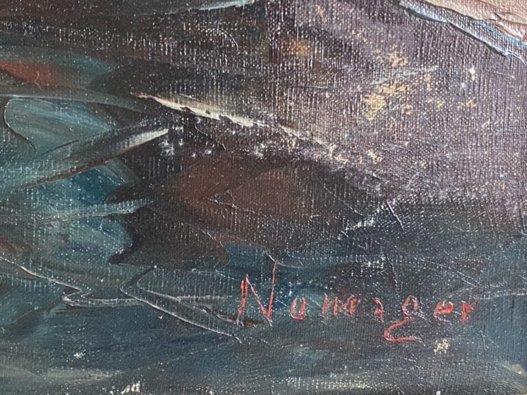 NOMAGER (?) (XXème siècle) - Vues de Venise - Deux huiles sur toile formant pen…