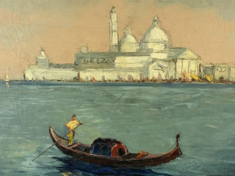 NOMAGER (?) (XXème siècle) - Vues de Venise - Deux huiles sur toile formant pen…