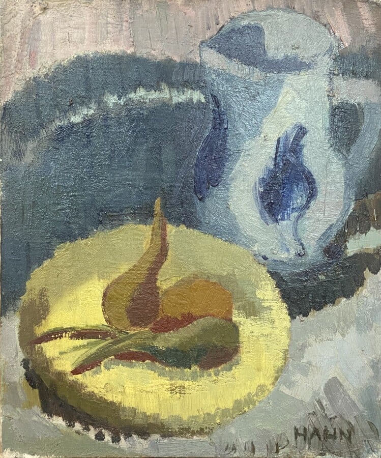 Nu assis ; nature morte aux poires ; nature morte aux fruits ; bouquet dans un…