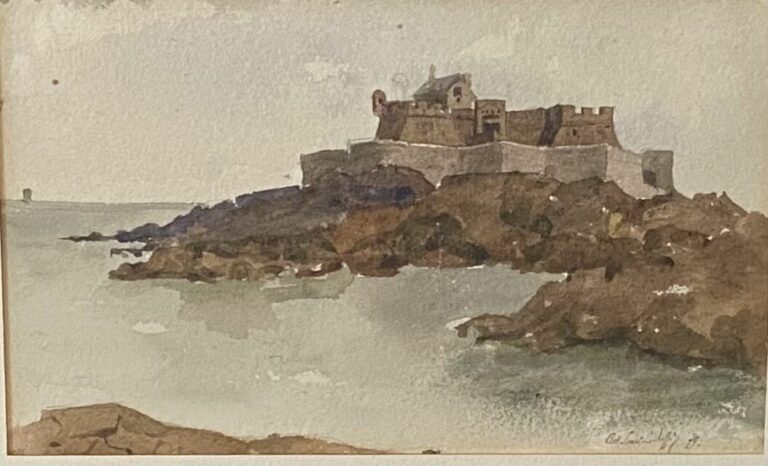 Octave COURTOIS-SUFFIT (1856-1902) - Vues de Saint Malo, le fort et les rempart…